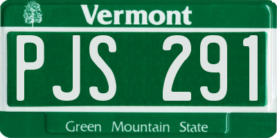 VT license plate PJS291