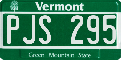 VT license plate PJS295