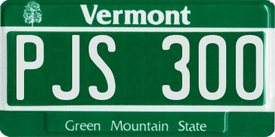 VT license plate PJS300