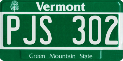 VT license plate PJS302