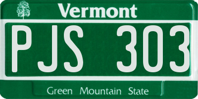VT license plate PJS303