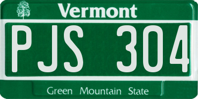 VT license plate PJS304