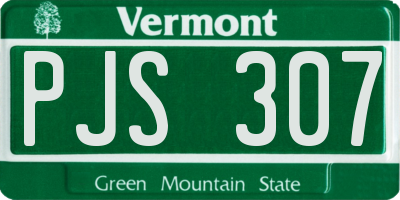 VT license plate PJS307