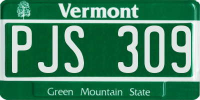 VT license plate PJS309