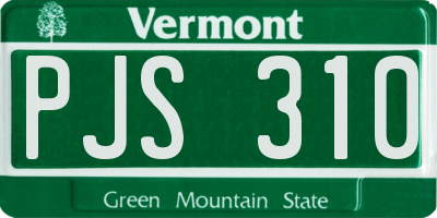 VT license plate PJS310