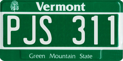 VT license plate PJS311