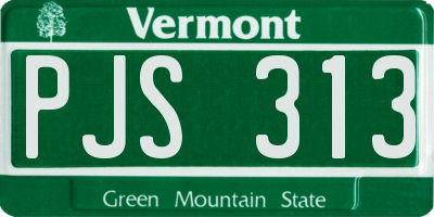 VT license plate PJS313