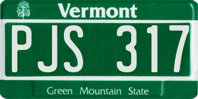 VT license plate PJS317