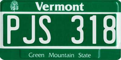 VT license plate PJS318