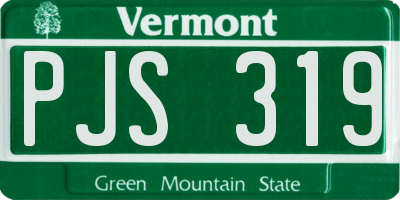 VT license plate PJS319
