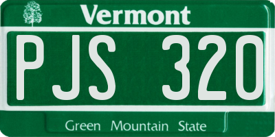 VT license plate PJS320