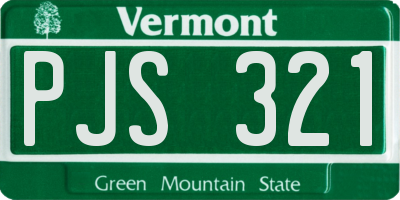 VT license plate PJS321