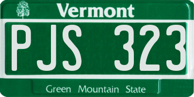 VT license plate PJS323