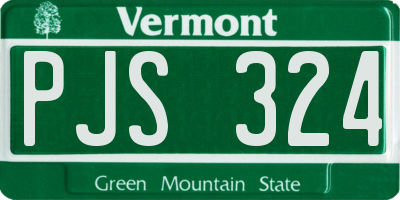 VT license plate PJS324