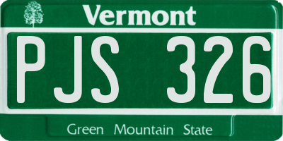 VT license plate PJS326