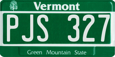 VT license plate PJS327