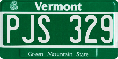 VT license plate PJS329