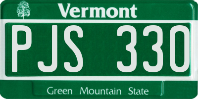 VT license plate PJS330
