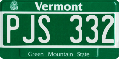 VT license plate PJS332