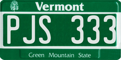 VT license plate PJS333