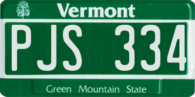 VT license plate PJS334