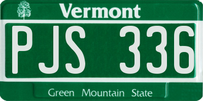 VT license plate PJS336
