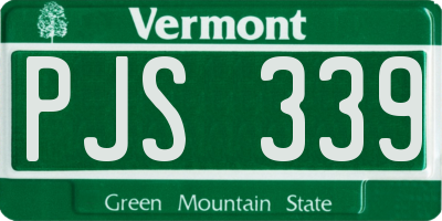 VT license plate PJS339