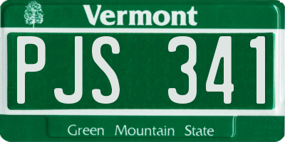 VT license plate PJS341