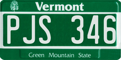 VT license plate PJS346