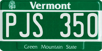 VT license plate PJS350
