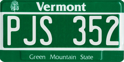 VT license plate PJS352