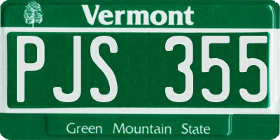 VT license plate PJS355
