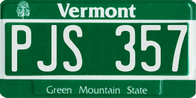 VT license plate PJS357