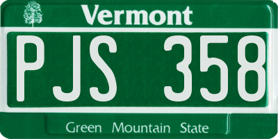 VT license plate PJS358
