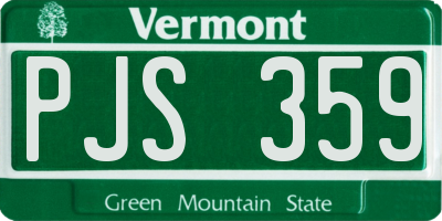 VT license plate PJS359