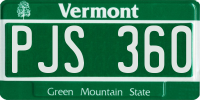 VT license plate PJS360