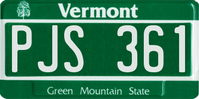 VT license plate PJS361