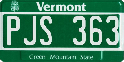 VT license plate PJS363