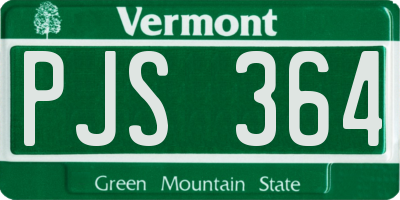 VT license plate PJS364