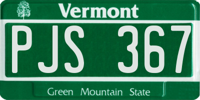 VT license plate PJS367