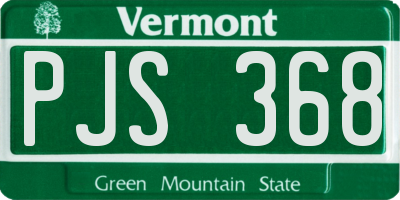 VT license plate PJS368