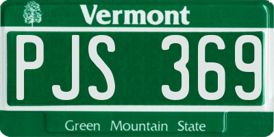 VT license plate PJS369