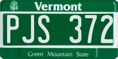 VT license plate PJS372