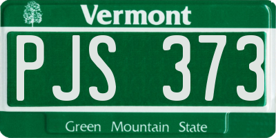 VT license plate PJS373
