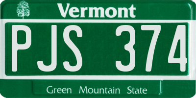 VT license plate PJS374