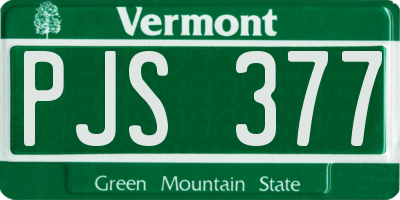 VT license plate PJS377