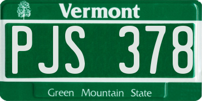 VT license plate PJS378