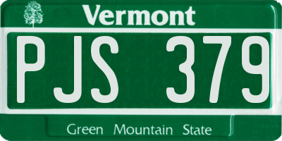 VT license plate PJS379