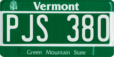 VT license plate PJS380