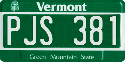 VT license plate PJS381